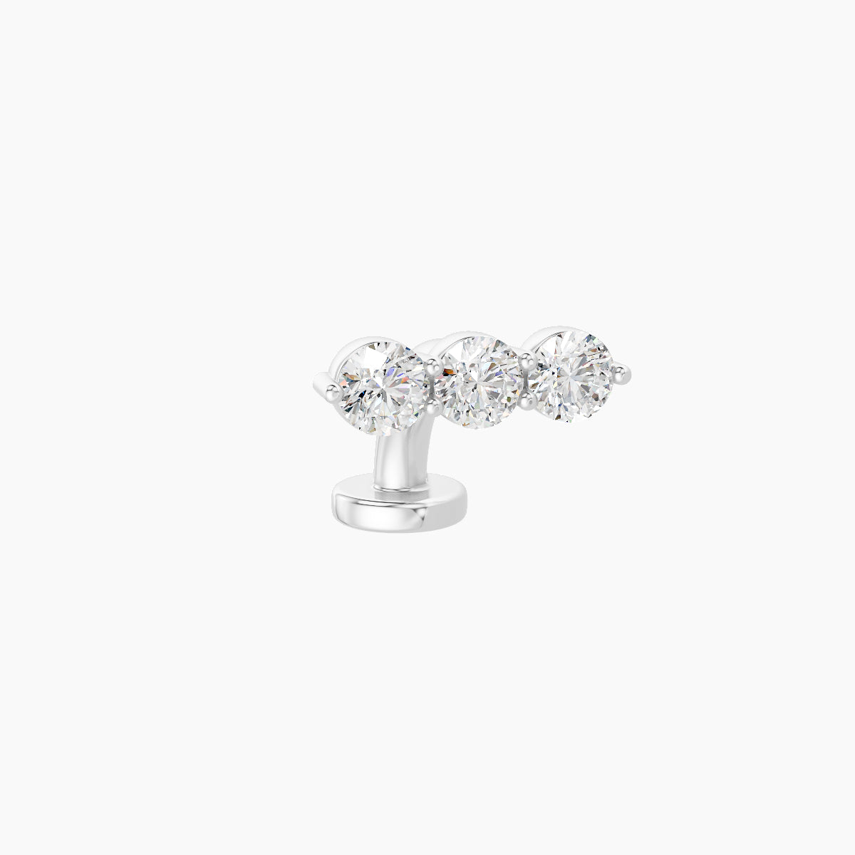 Ma'at | 18k White Gold 8.5 mm 6 mm Trilogy Diamond Floating Navel Piercing