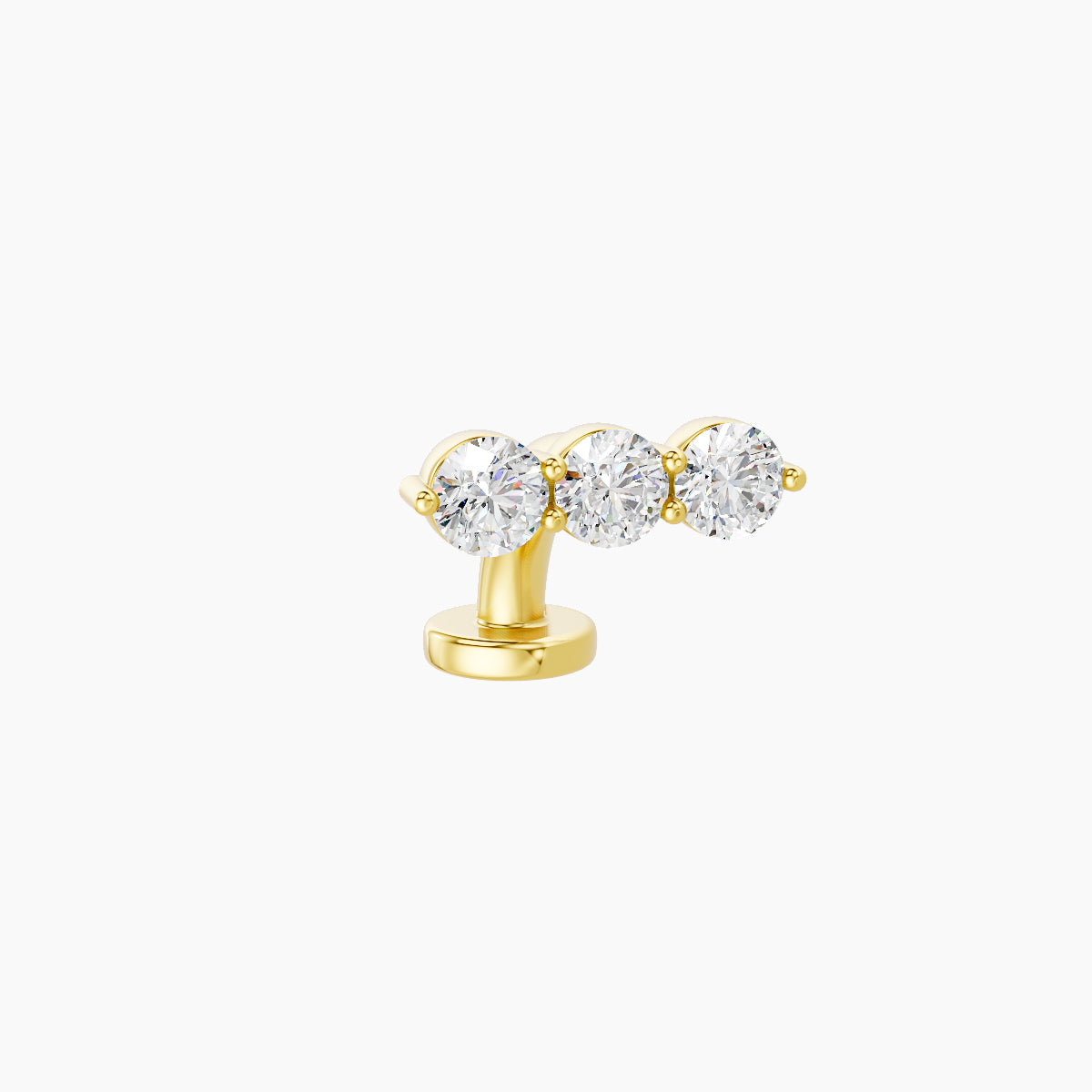 Ma'at | 18k Yellow Gold 8.5 mm 6 mm Trilogy Diamond Floating Navel Piercing