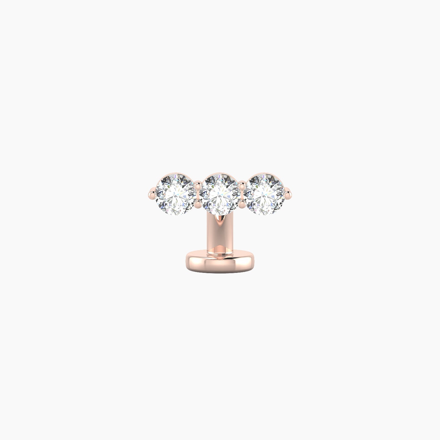 Ma'at | 18k Rose Gold 8.5 mm 6 mm Trilogy Diamond Floating Navel Piercing