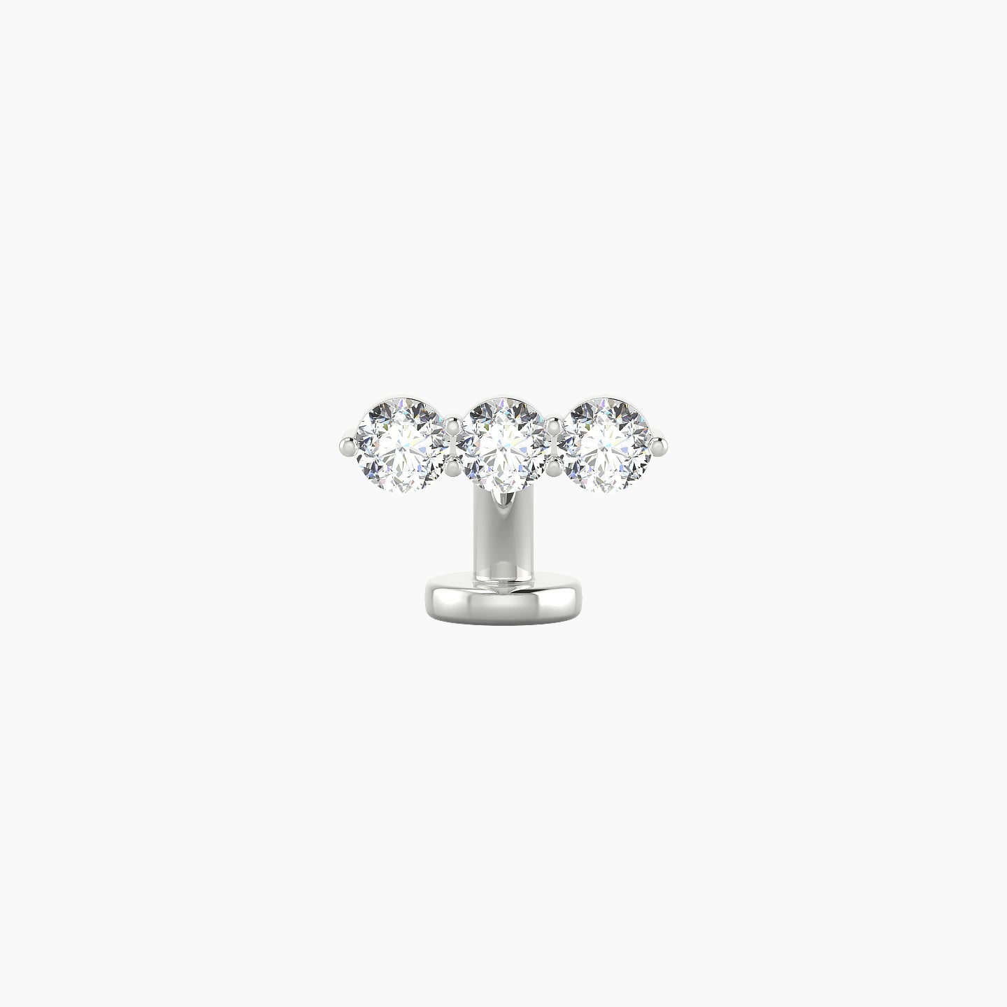 Ma'at | 18k White Gold 8.5 mm 6 mm Trilogy Diamond Floating Navel Piercing