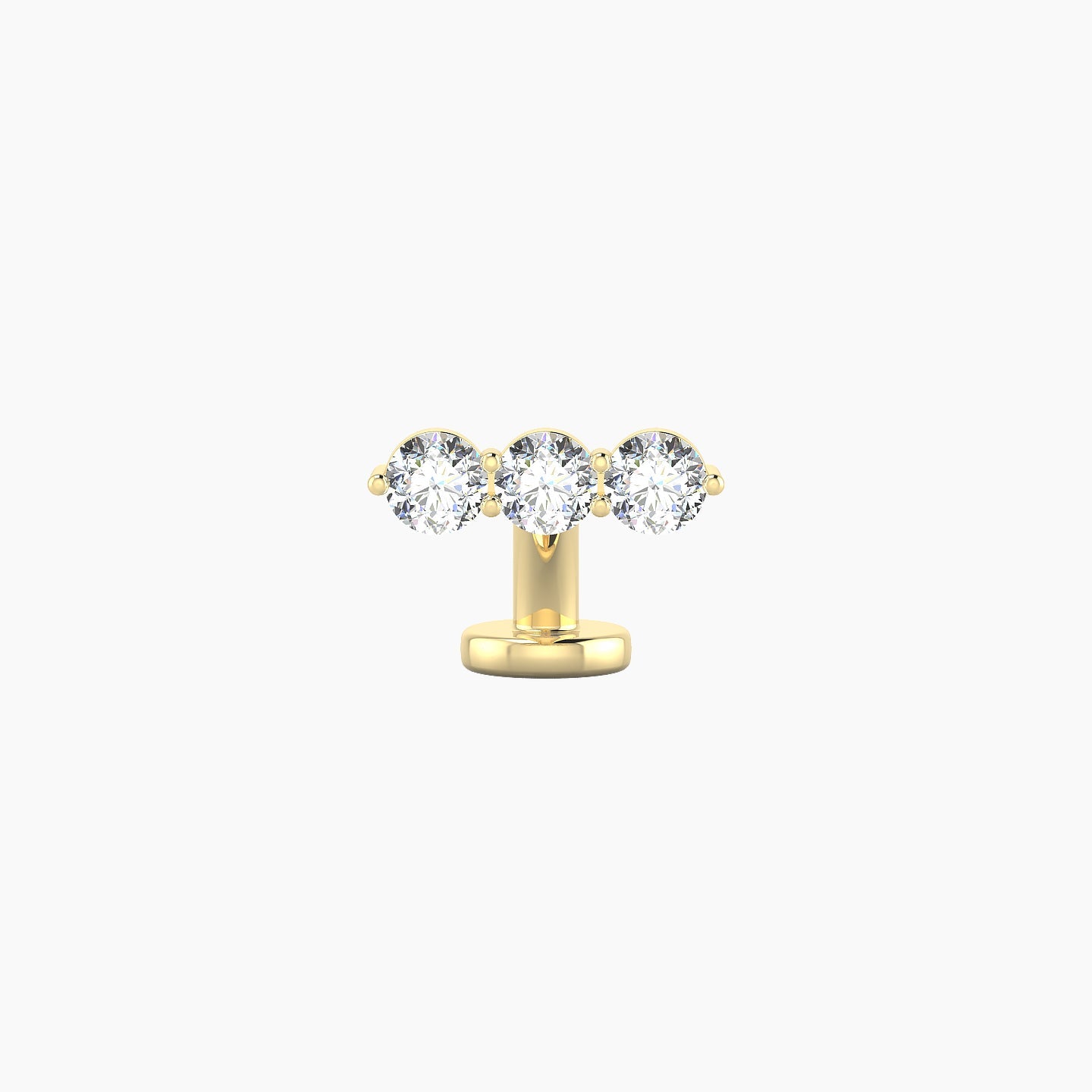Ma'at | 18k Yellow Gold 8.5 mm 6 mm Trilogy Diamond Floating Navel Piercing