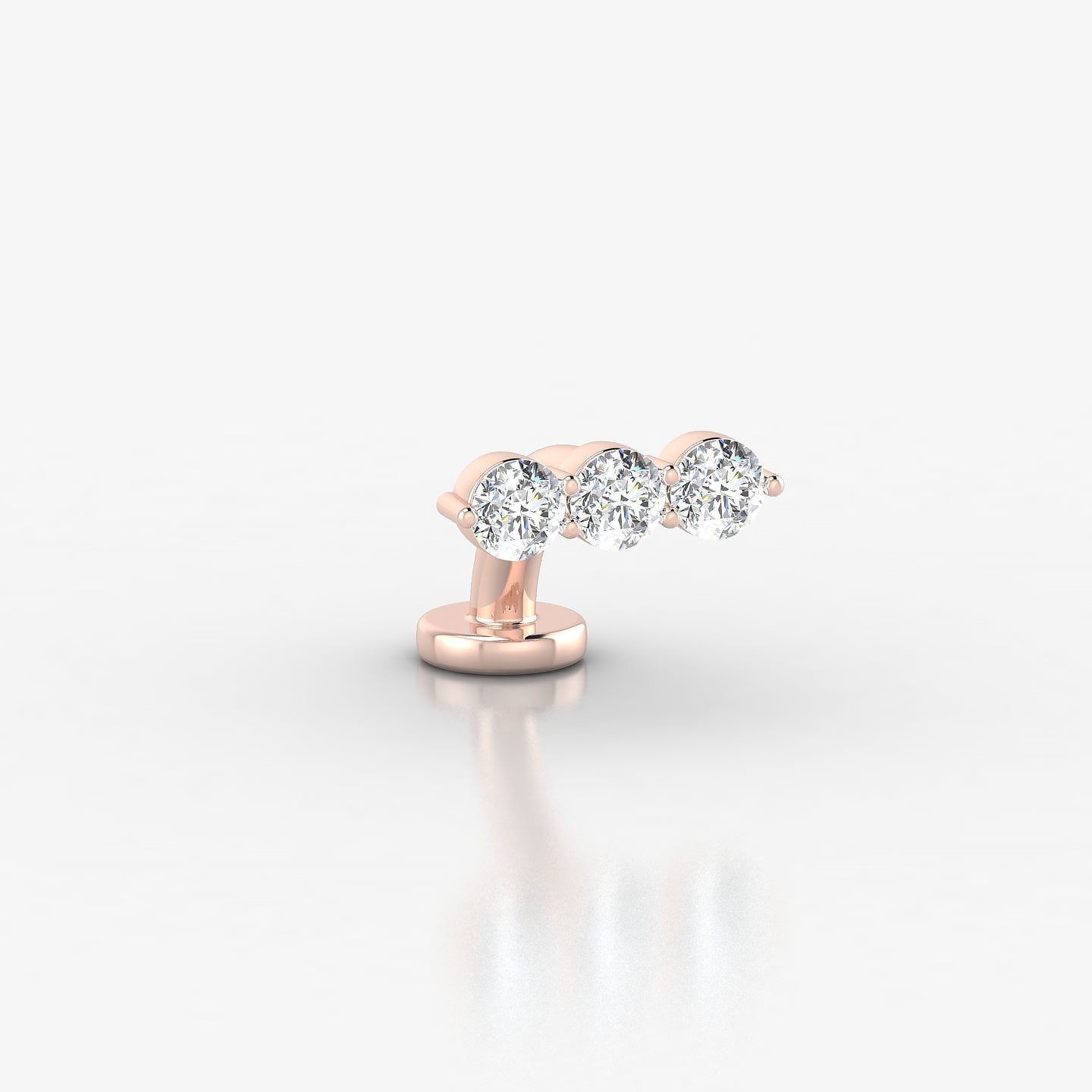 Ma'at | 18k Rose Gold 8.5 mm 6 mm Trilogy Diamond Floating Navel Piercing