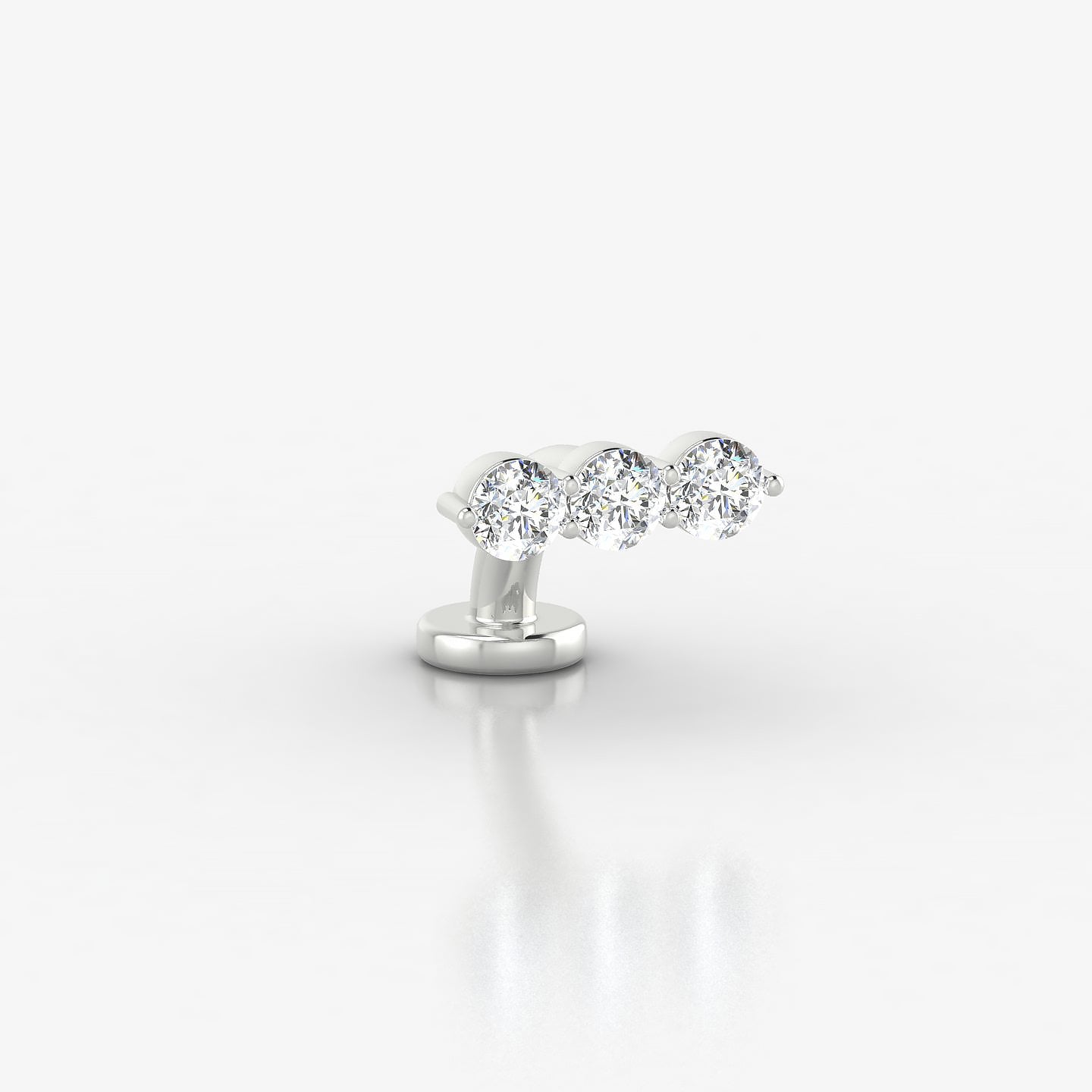 Ma'at | 18k White Gold 8.5 mm 6 mm Trilogy Diamond Floating Navel Piercing