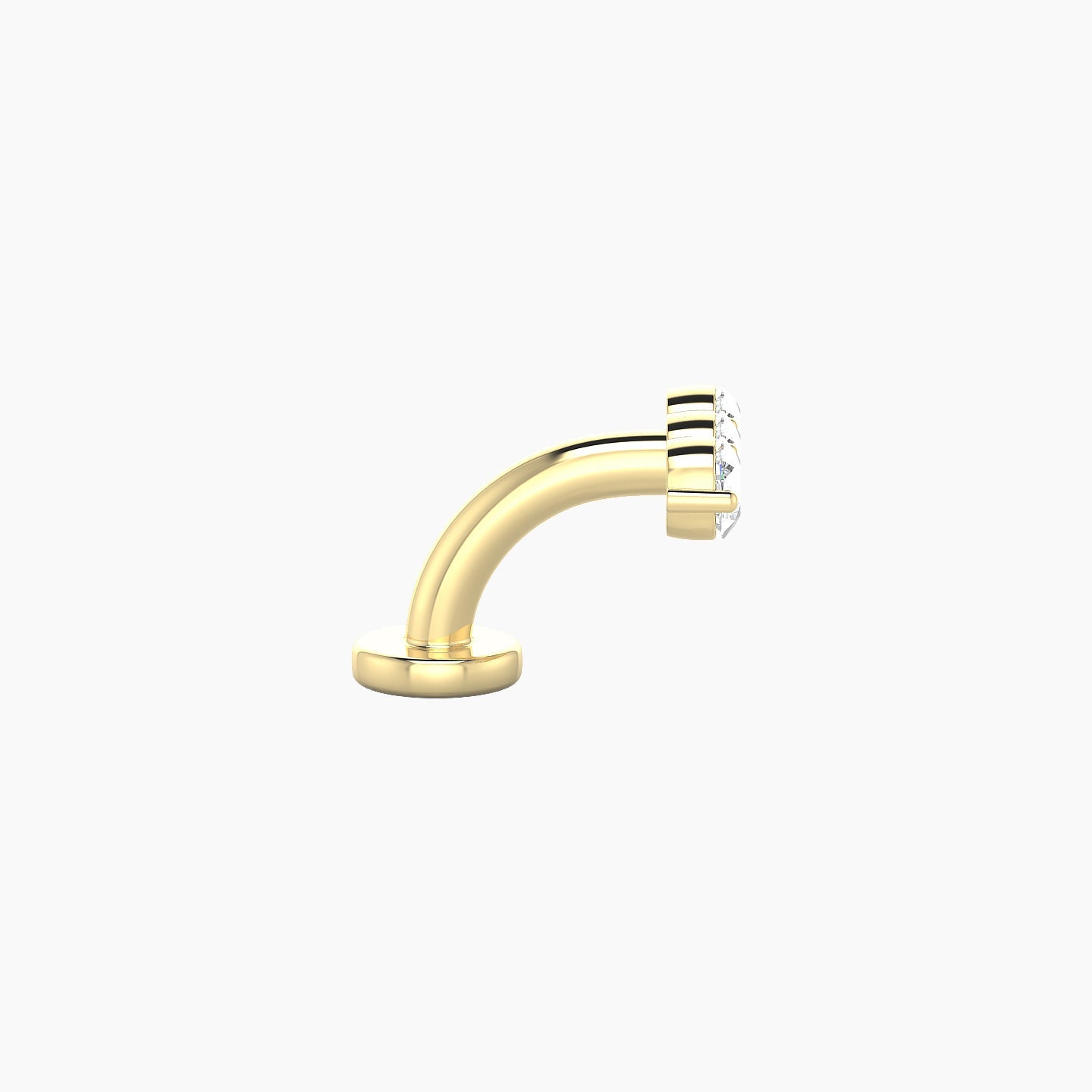 Ma'at | 18k Yellow Gold 8.5 mm 6 mm Trilogy Diamond Floating Navel Piercing