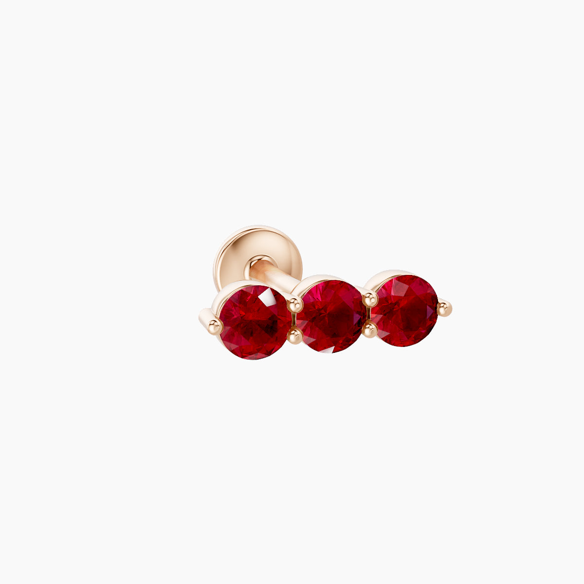 Ma'at | 18k Rose Gold 6.5 mm 8.5 mm Trilogy Ruby Piercing