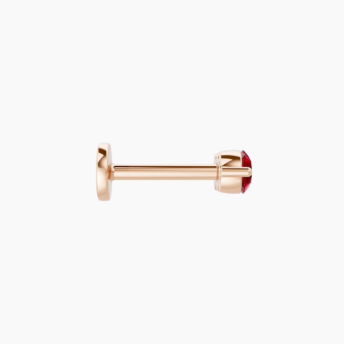 Ma'at | 18k Rose Gold 6.5 mm 8.5 mm Trilogy Ruby Piercing