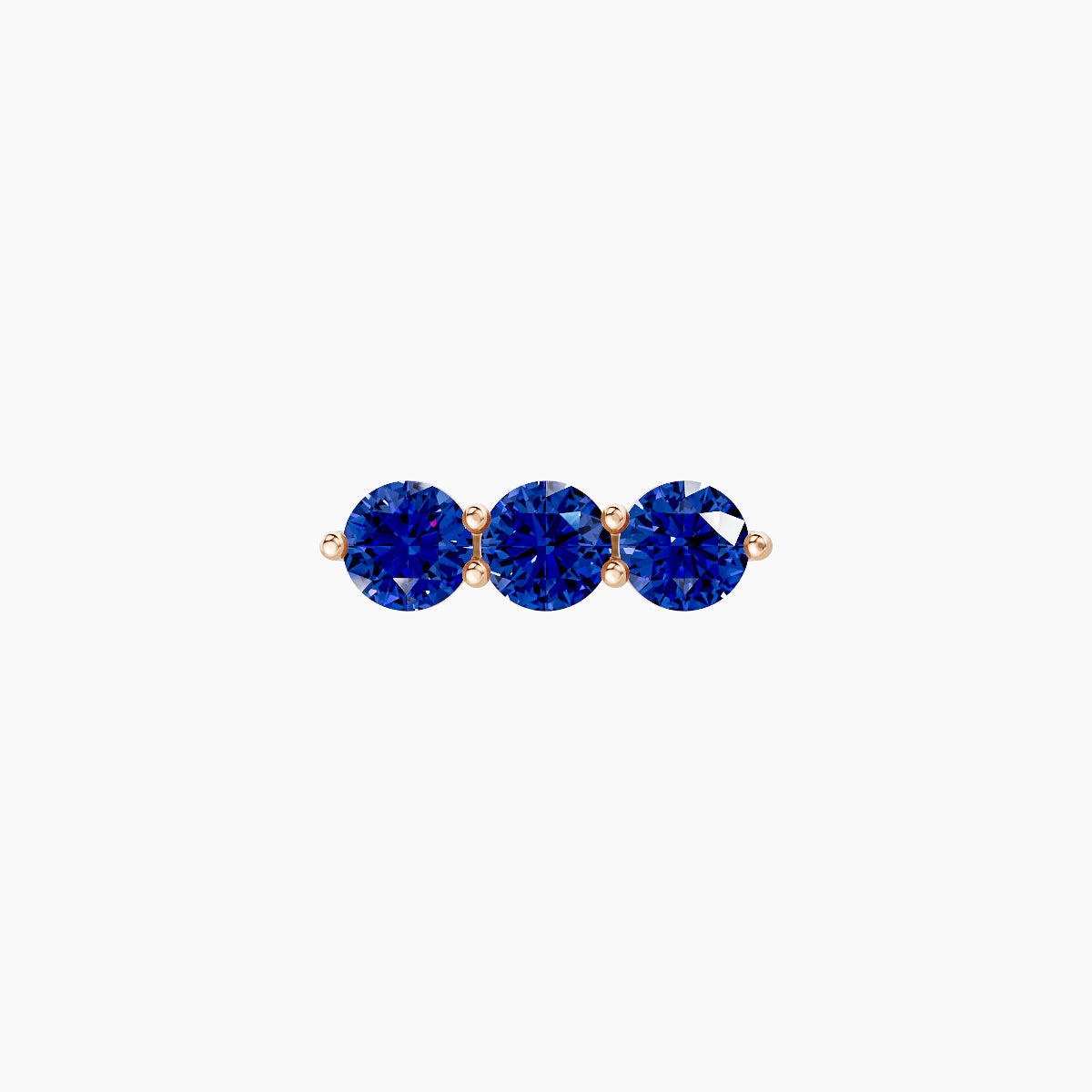 Ma'at | 18k Rose Gold 6.5 mm 8.5 mm Trilogy Sapphire Piercing