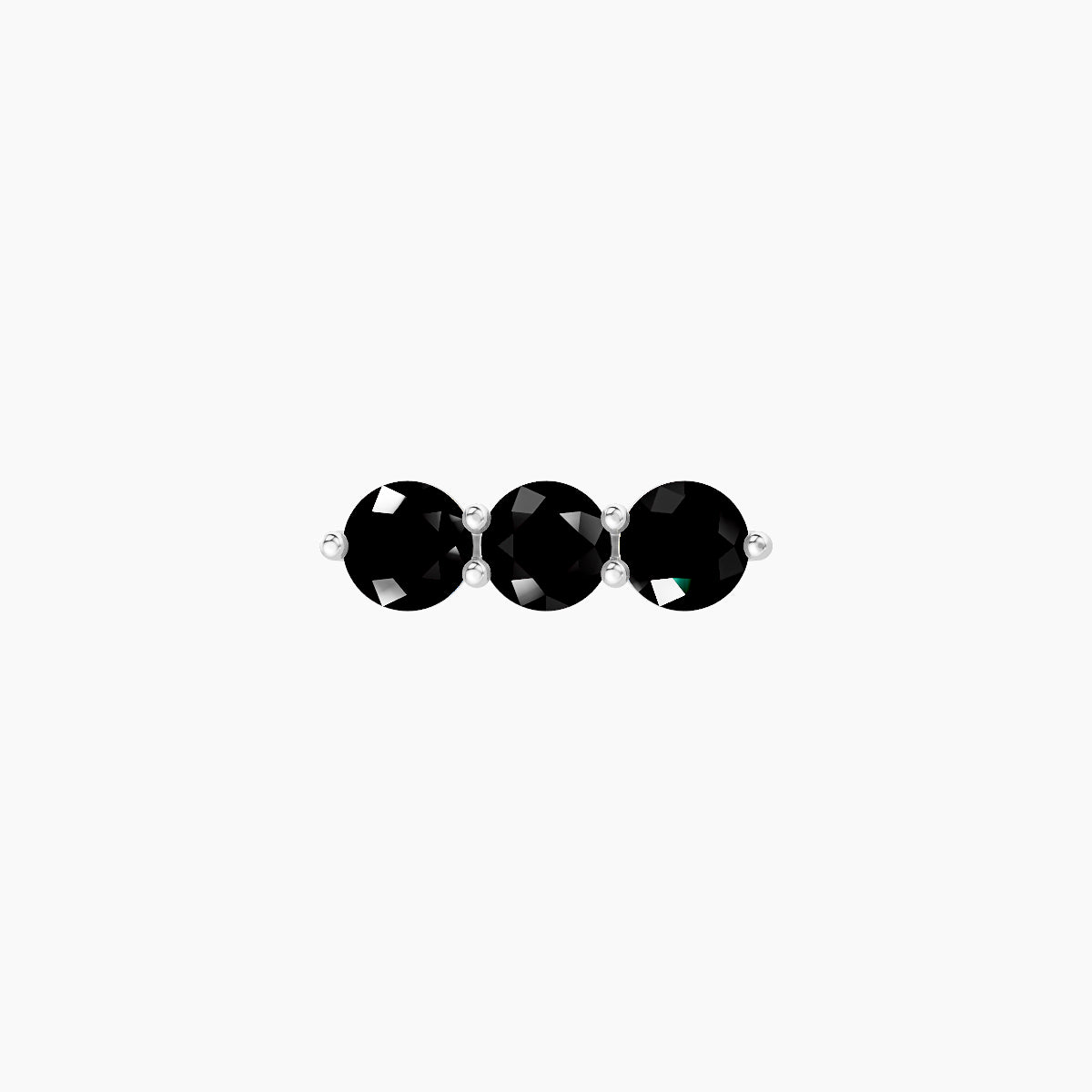 Ma'at | 18k White Gold 6.5 mm 8.5 mm Trilogy Black Diamond Piercing