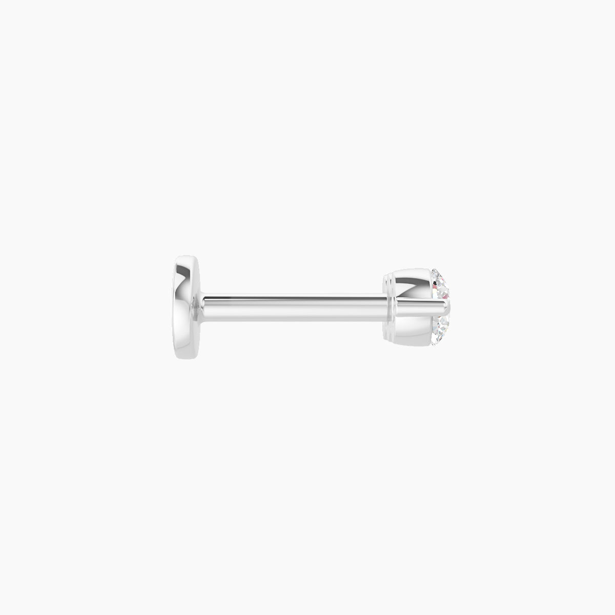 Ma'at | 18k White Gold 8.5 mm 6.5 mm Trilogy Diamond Piercing
