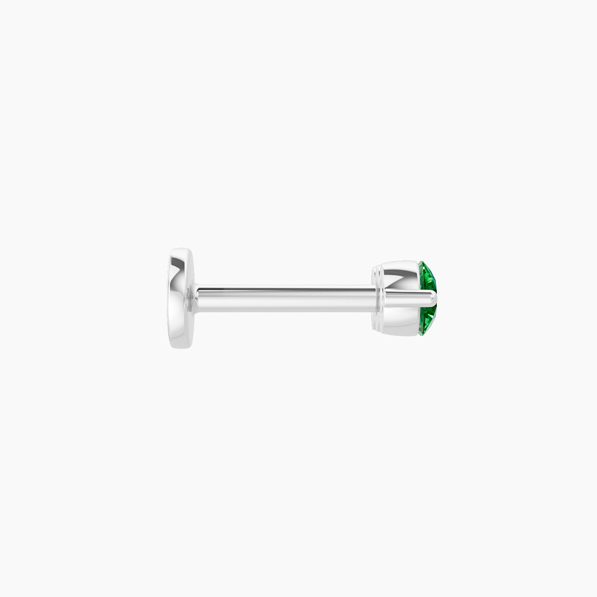 Ma'at | 18k White Gold 6.5 mm 8.5 mm Trilogy Emerald Piercing
