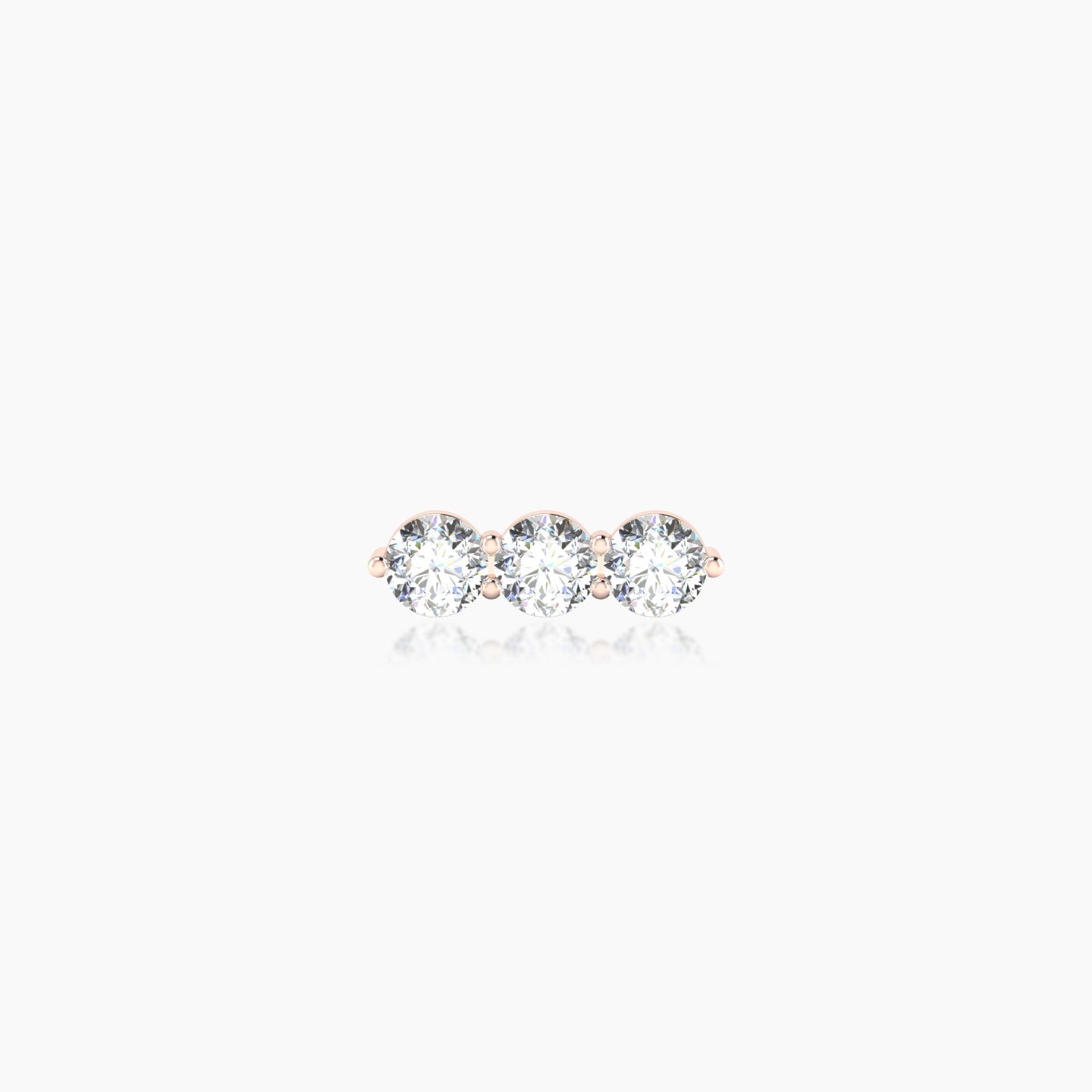 Ma'at | 18k Rose Gold 8.5 mm 6.5 mm Trilogy Diamond Piercing