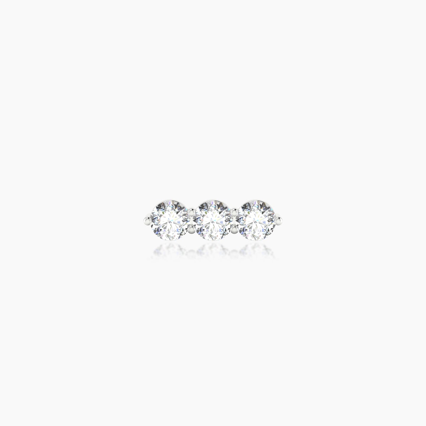 Ma'at | 18k White Gold 8.5 mm 6.5 mm Trilogy Diamond Piercing