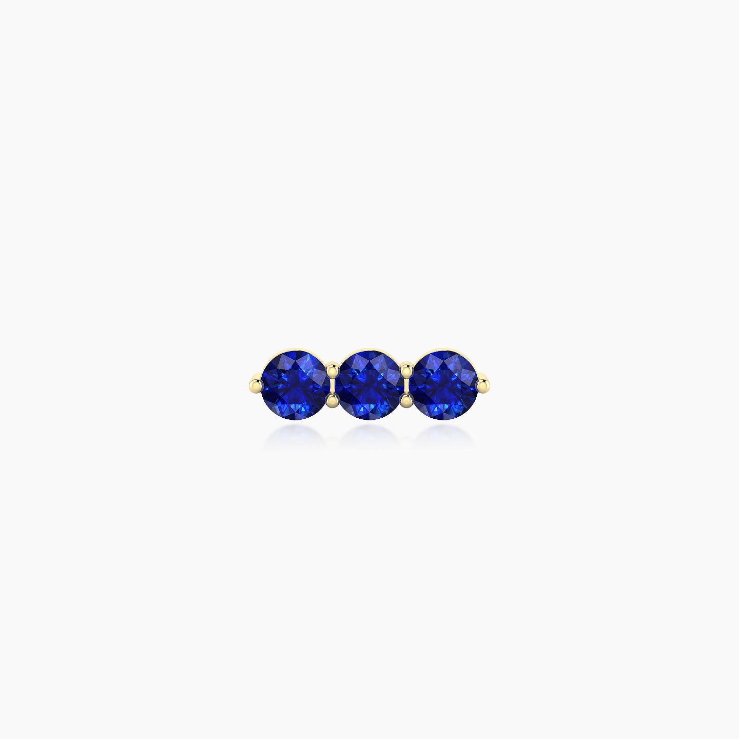 Ma'at | 18k Yellow Gold 6.5 mm 8.5 mm Trilogy Sapphire Piercing