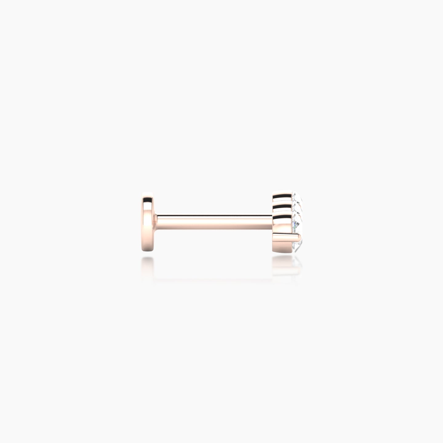 Ma'at | 18k Rose Gold 8.5 mm 6.5 mm Trilogy Diamond Piercing