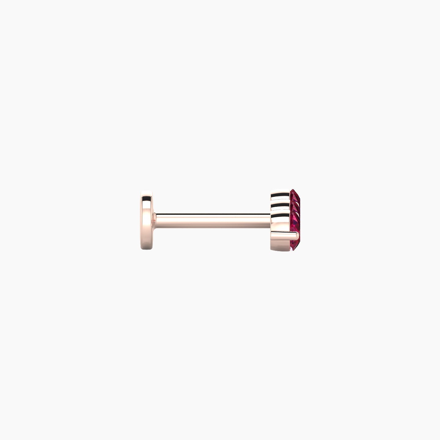 Ma'at | 18k Rose Gold 6.5 mm 8.5 mm Trilogy Ruby Piercing