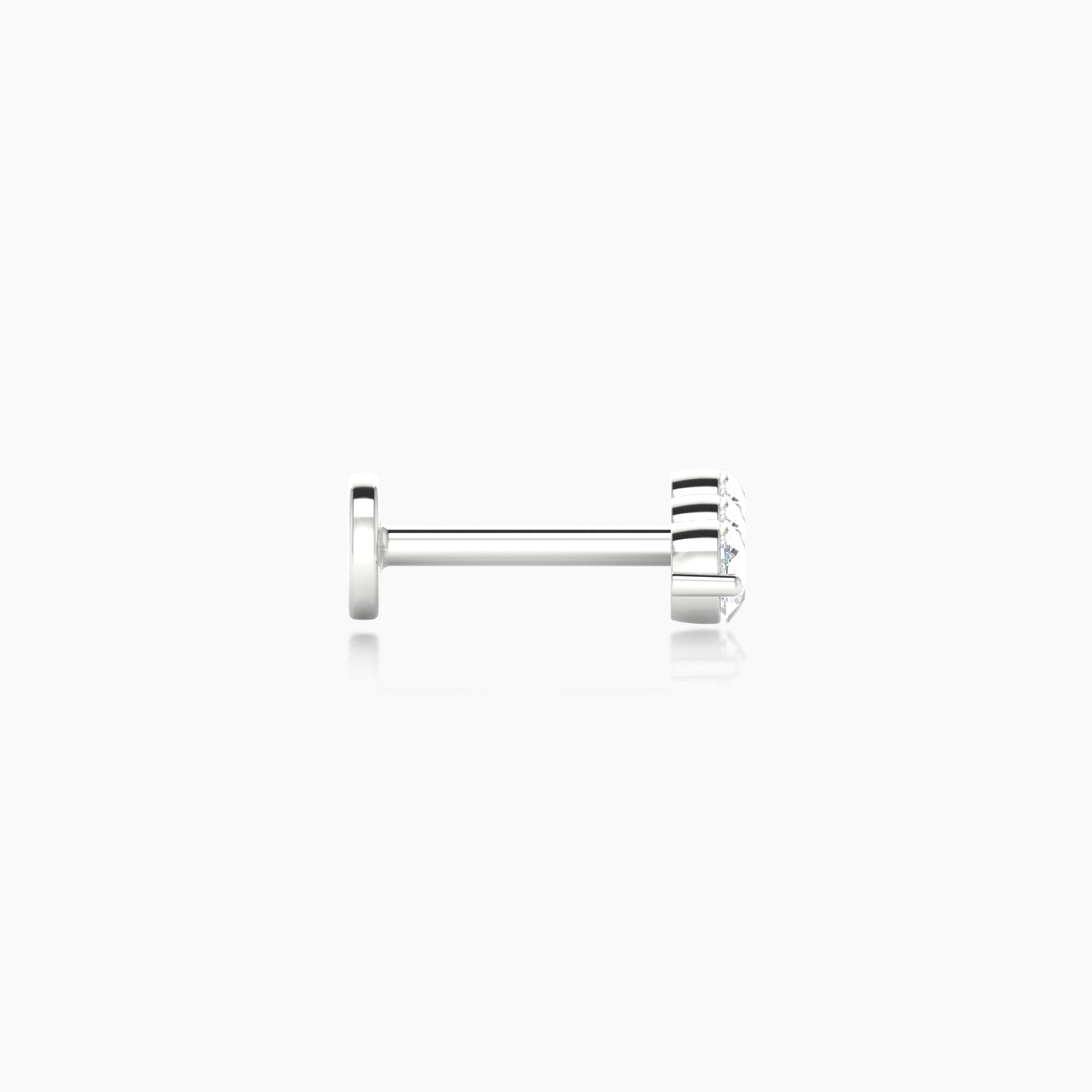 Ma'at | 18k White Gold 8.5 mm 6.5 mm Trilogy Diamond Piercing