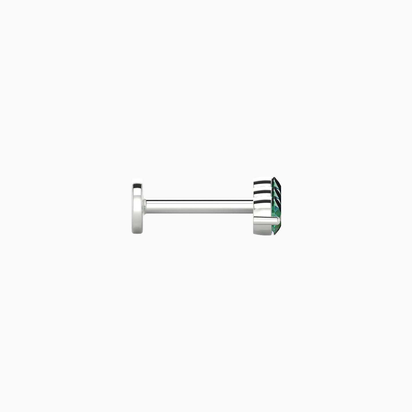 Ma'at | 18k White Gold 6.5 mm 8.5 mm Trilogy Emerald Piercing