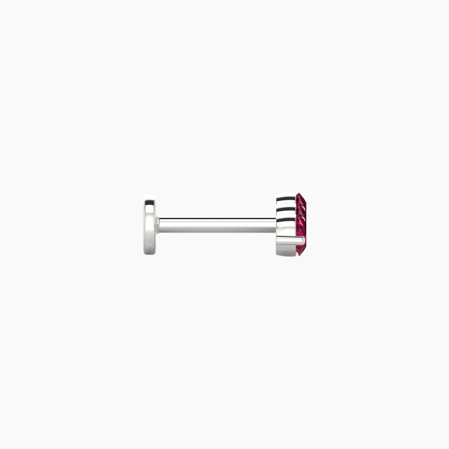 Ma'at | 18k White Gold 6.5 mm 8.5 mm Trilogy Ruby Piercing