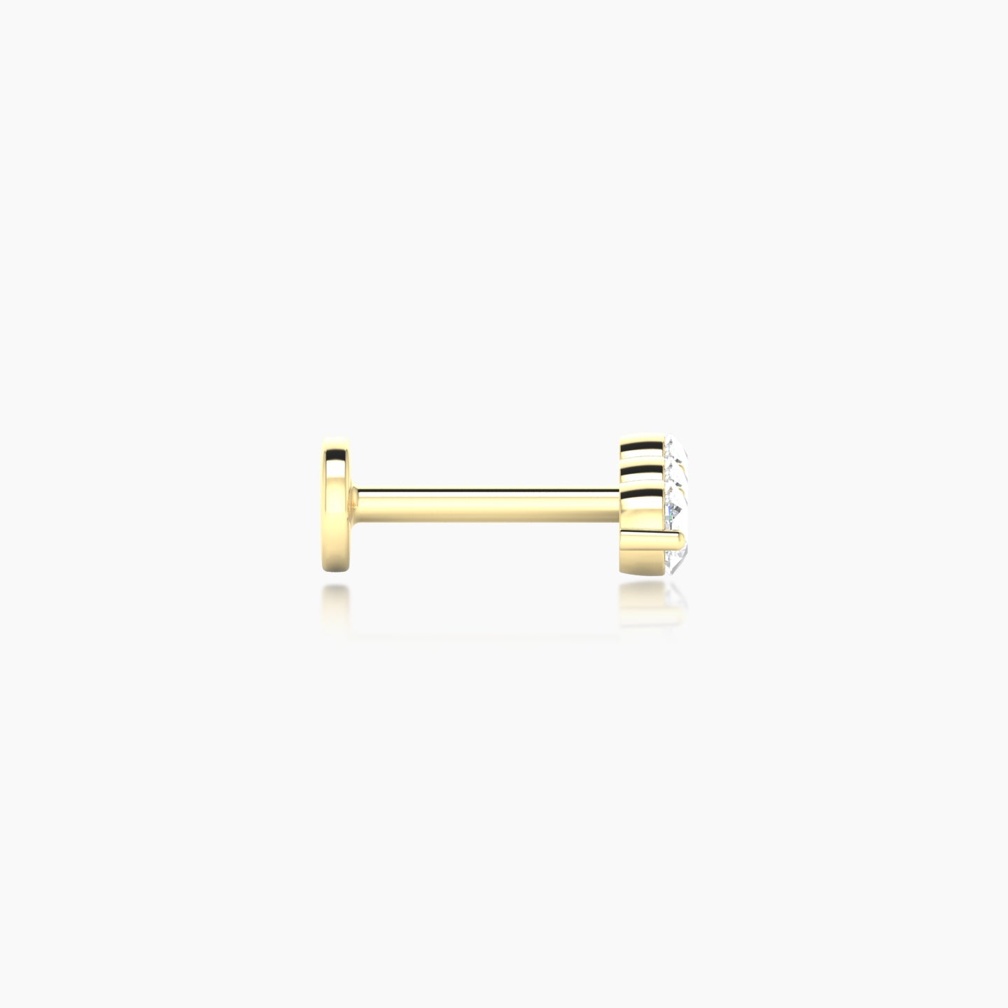 Ma'at | 18k Yellow Gold 8.5 mm 6.5 mm Trilogy Diamond Piercing