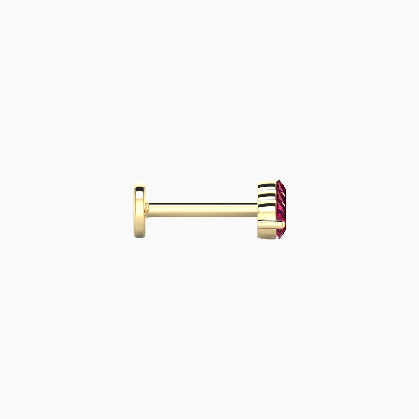 Ma'at | 18k Yellow Gold 6.5 mm 8.5 mm Trilogy Ruby Piercing
