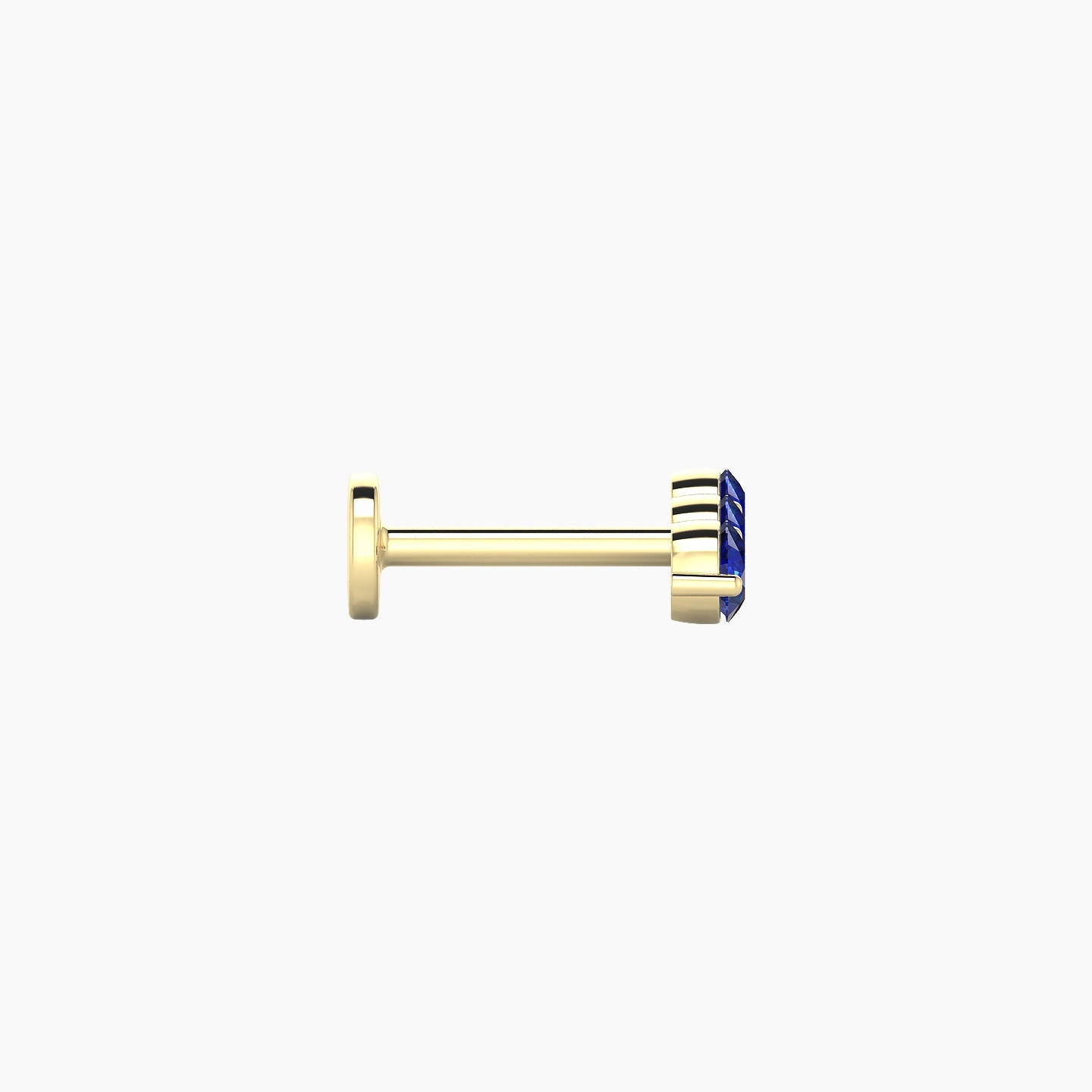 Ma'at | 18k Yellow Gold 6.5 mm 8.5 mm Trilogy Sapphire Piercing