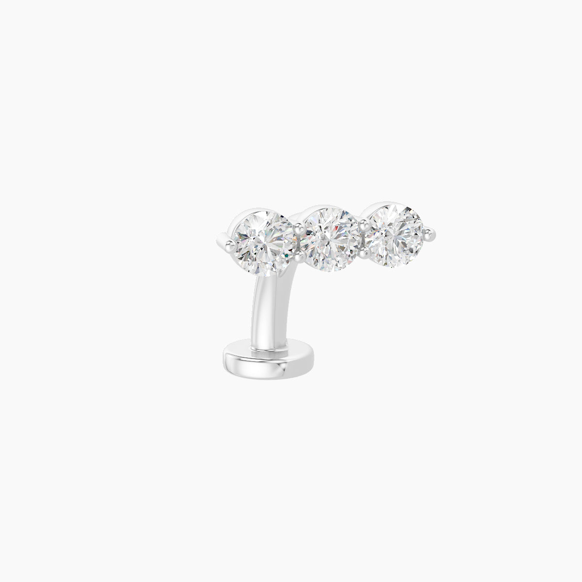 Ma'at | 18k White Gold 8.5 mm 8 mm Trilogy Diamond Floating Navel Piercing