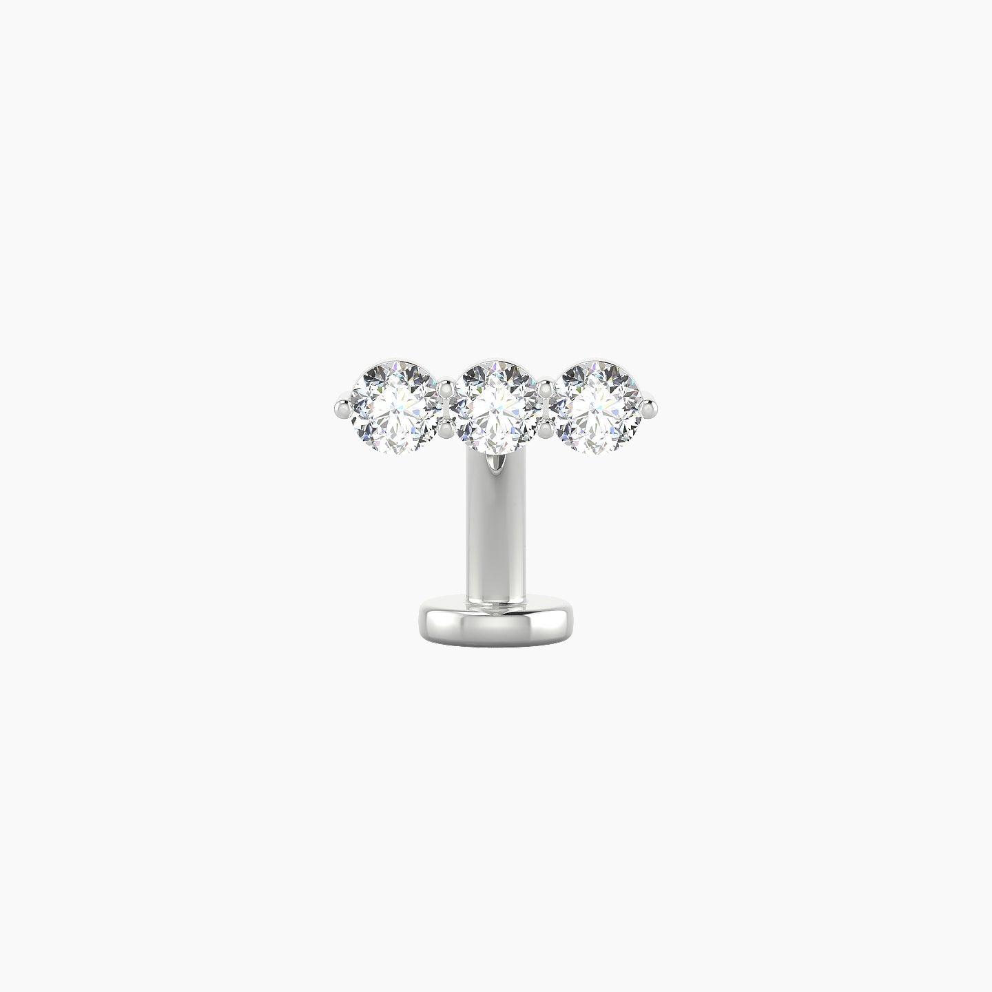 Ma'at | 18k White Gold 8.5 mm 8 mm Trilogy Diamond Floating Navel Piercing