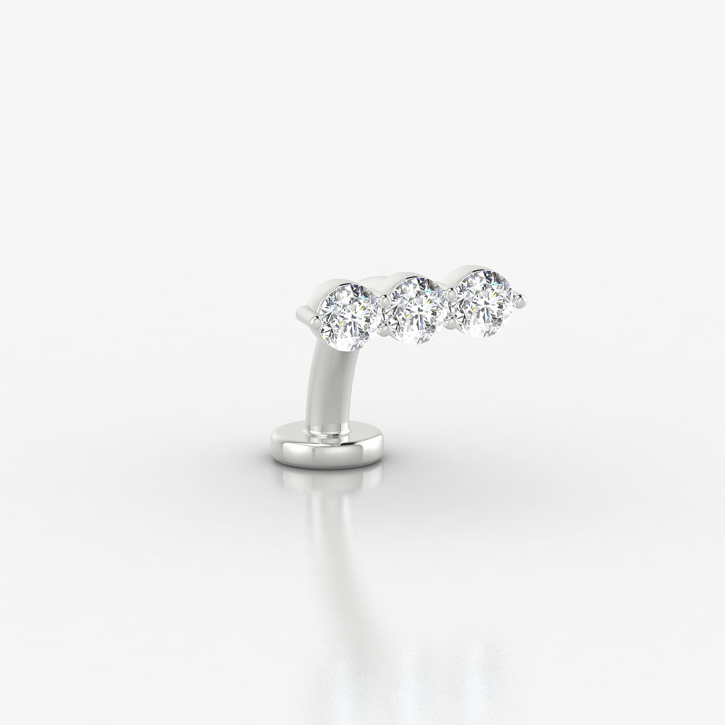 Ma'at | 18k White Gold 8.5 mm 8 mm Trilogy Diamond Floating Navel Piercing