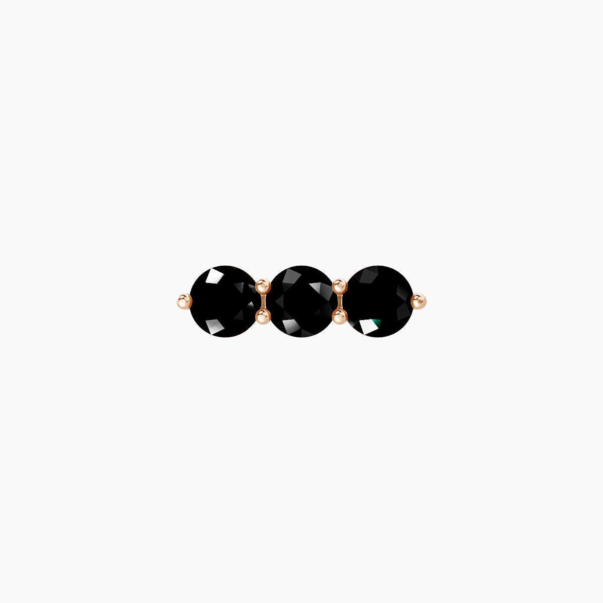 Ma'at | 18k Rose Gold 8 mm 8.5 mm Trilogy Black Diamond Piercing