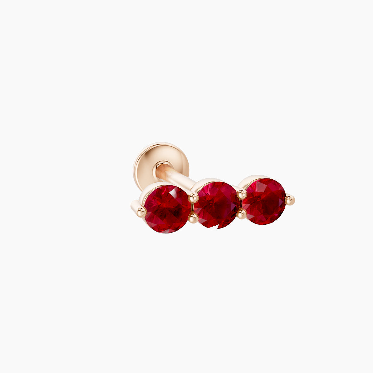 Ma'at | 18k Rose Gold 8 mm 8.5 mm Trilogy Ruby Piercing