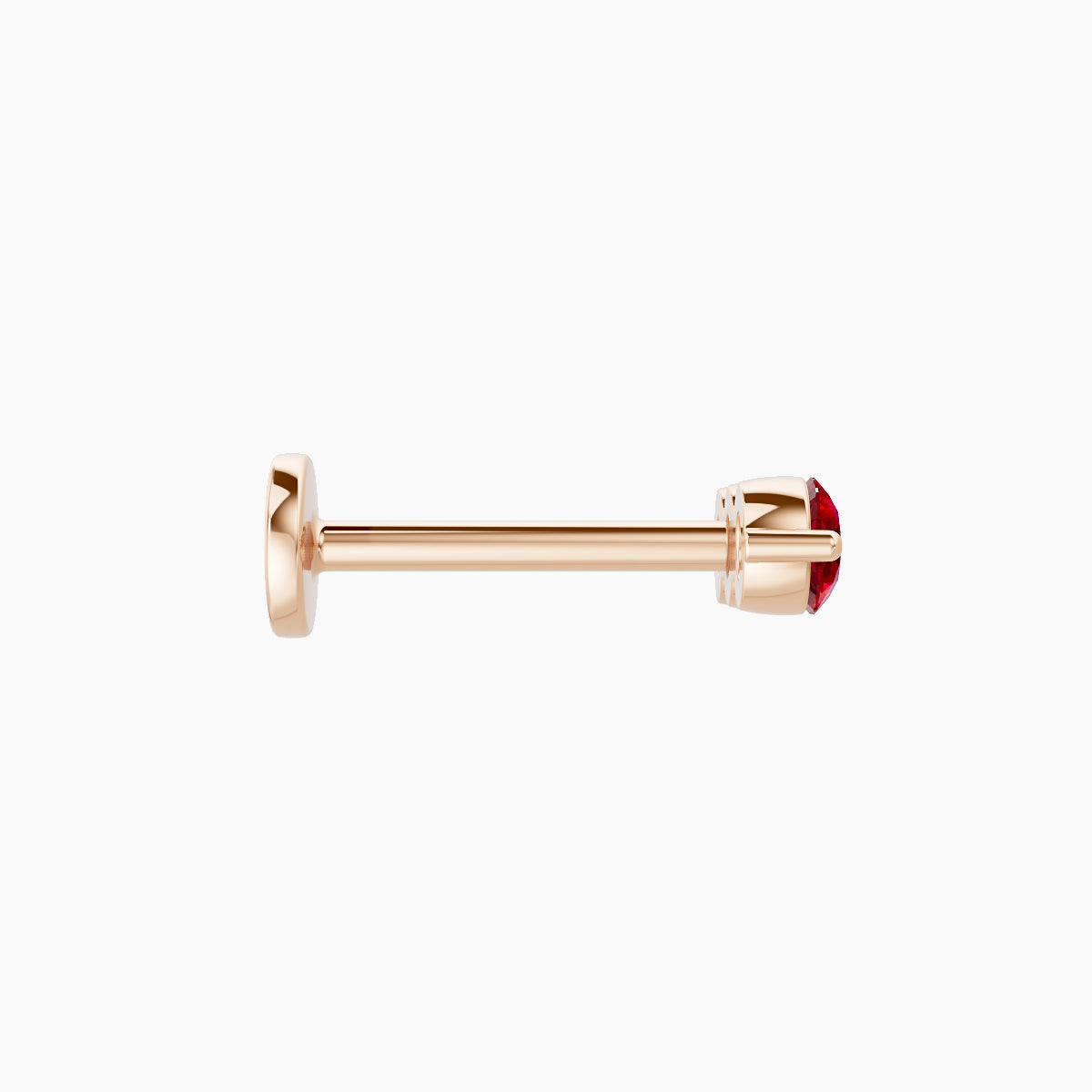 Ma'at | 18k Rose Gold 8 mm 8.5 mm Trilogy Ruby Piercing