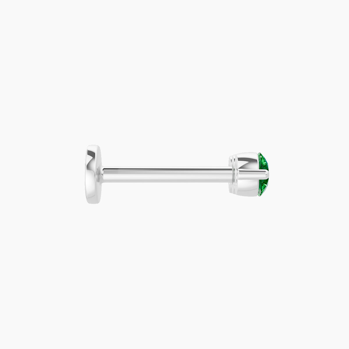 Ma'at | 18k White Gold 8 mm 8.5 mm Trilogy Emerald Piercing