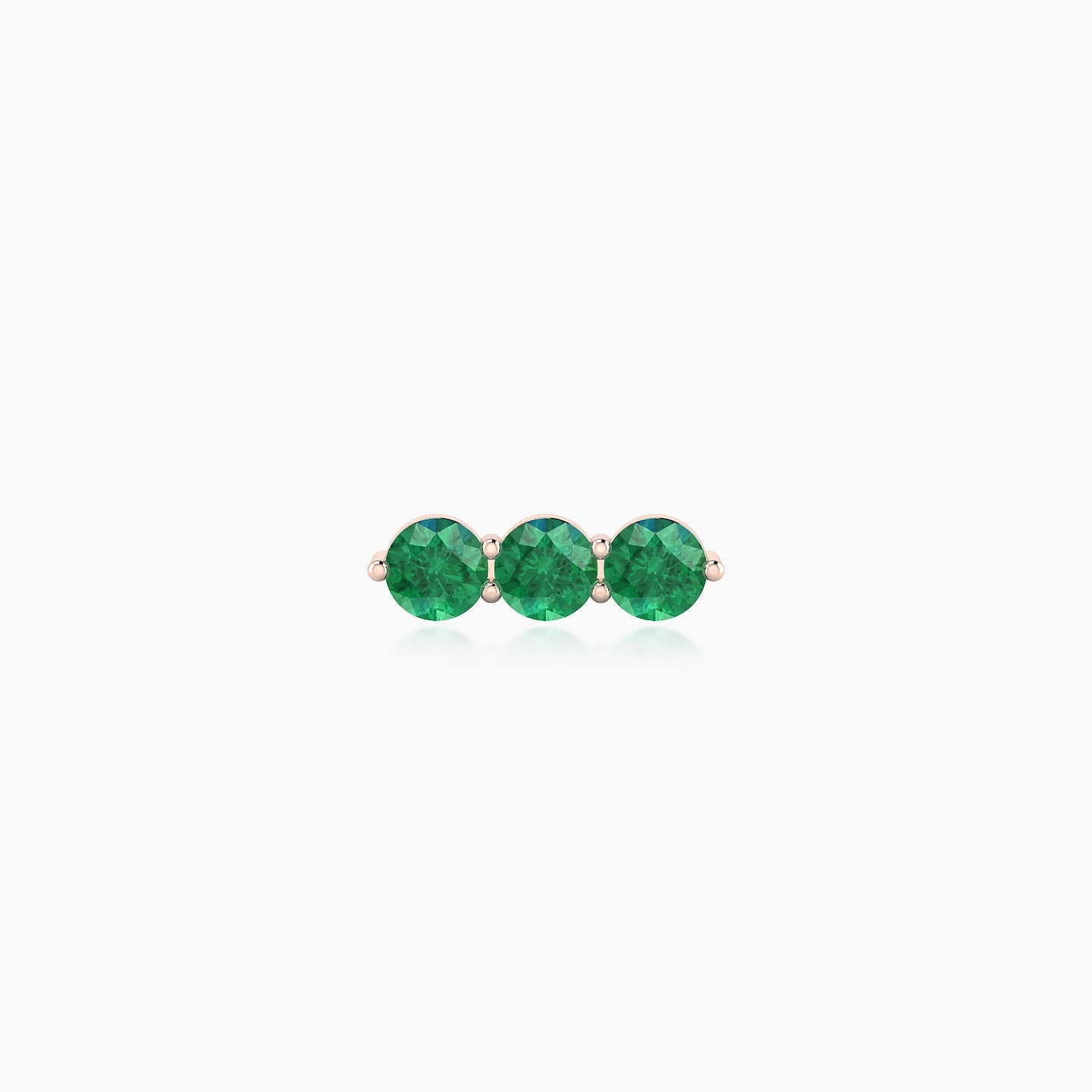 Ma'at | 18k Rose Gold 8 mm 8.5 mm Trilogy Emerald Piercing