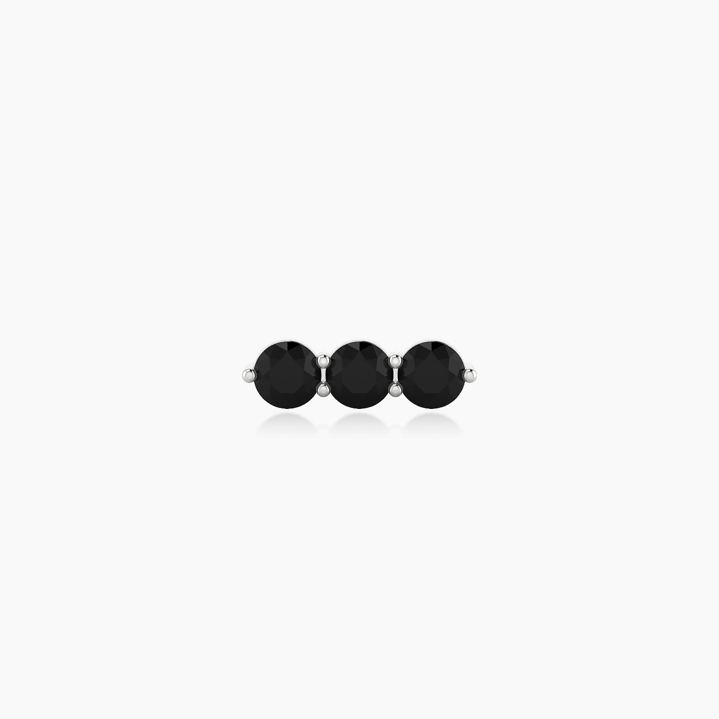 Ma'at | 18k White Gold 8 mm 8.5 mm Trilogy Black Diamond Piercing