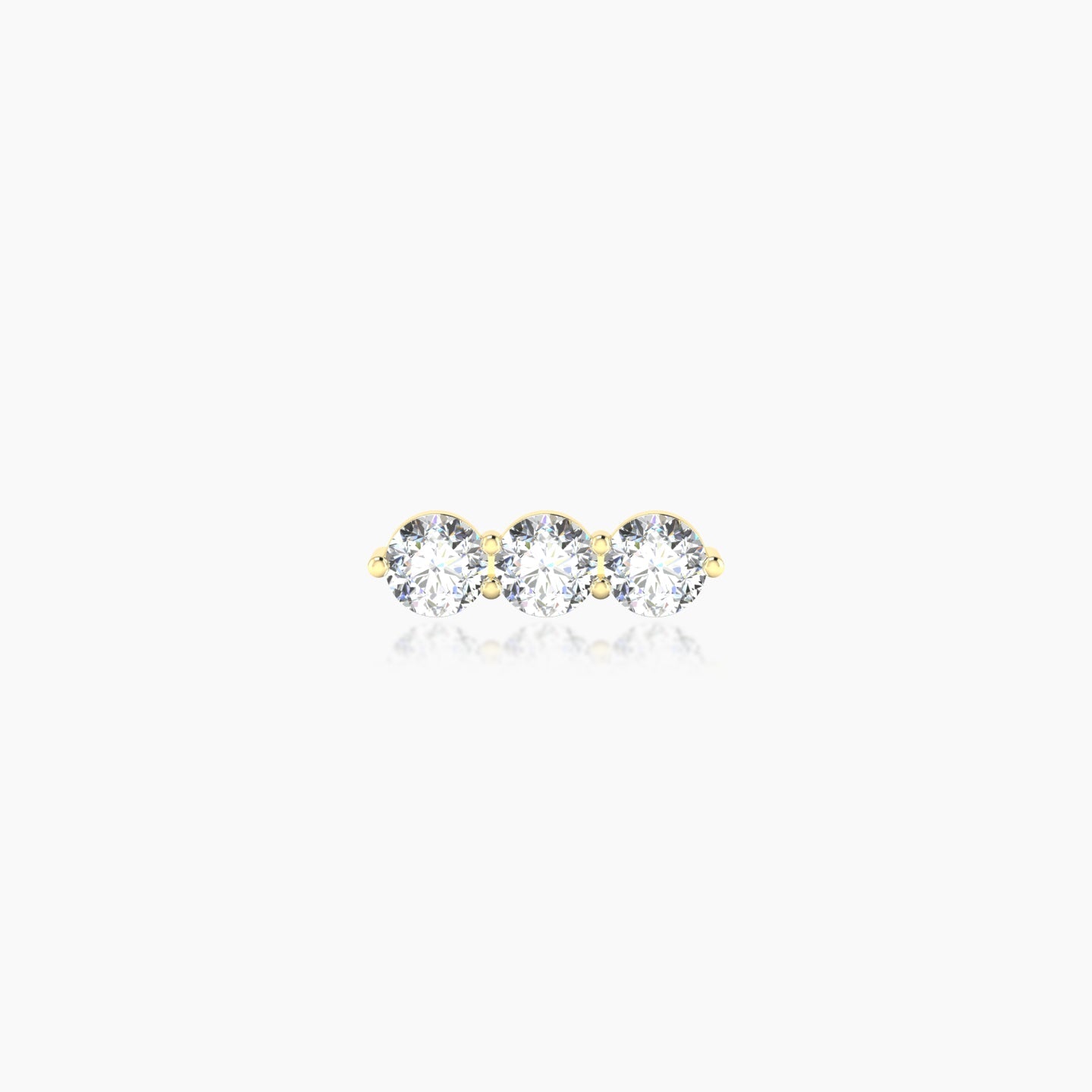 Ma'at | 18k Yellow Gold 8.5 mm 8 mm Trilogy Diamond Piercing