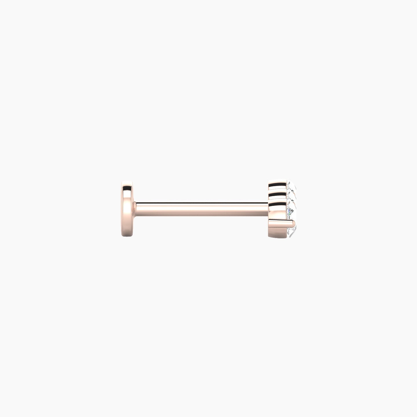 Ma'at | 18k Rose Gold 8.5 mm 8 mm Trilogy Diamond Piercing
