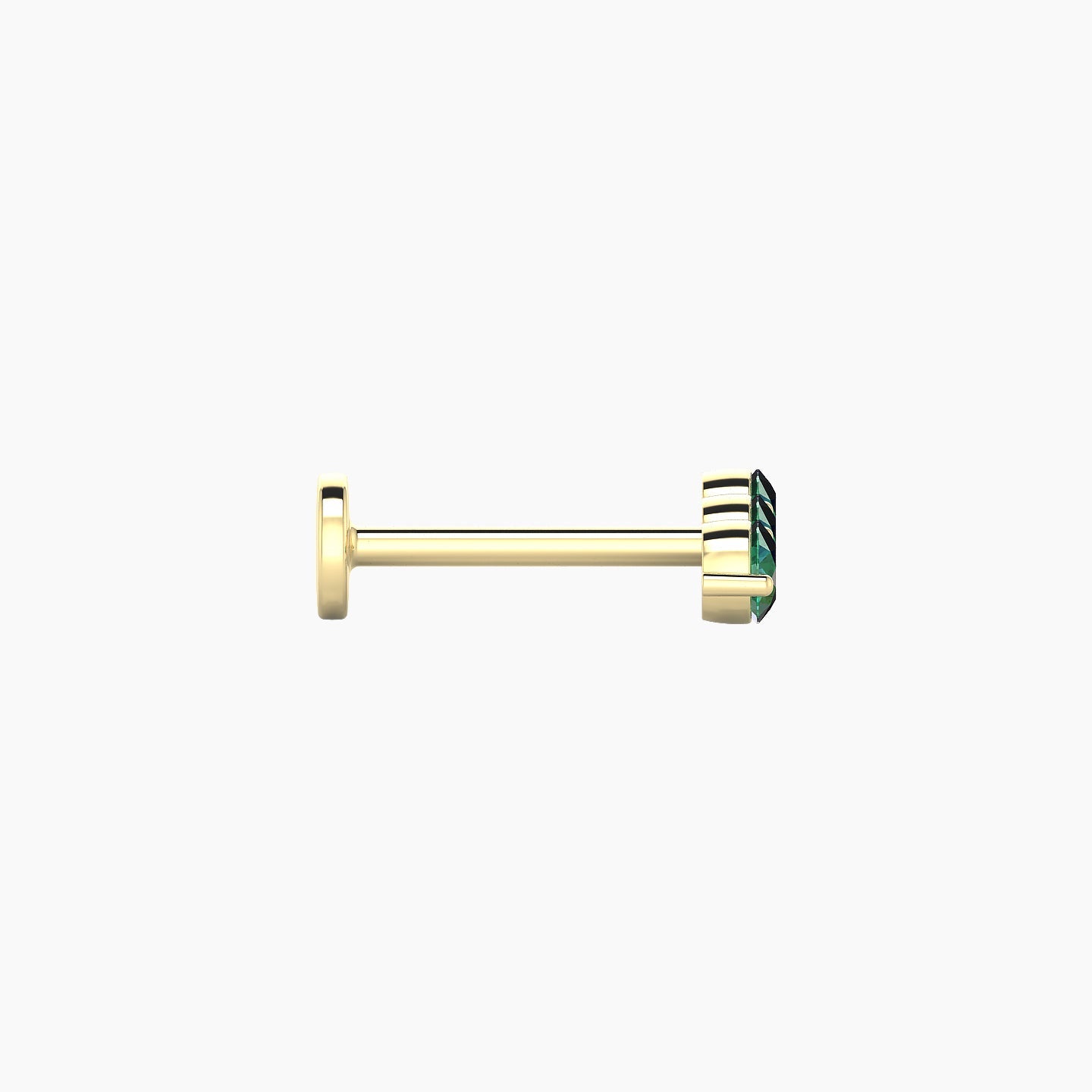 Ma'at | 18k Yellow Gold 8 mm 8.5 mm Trilogy Emerald Piercing