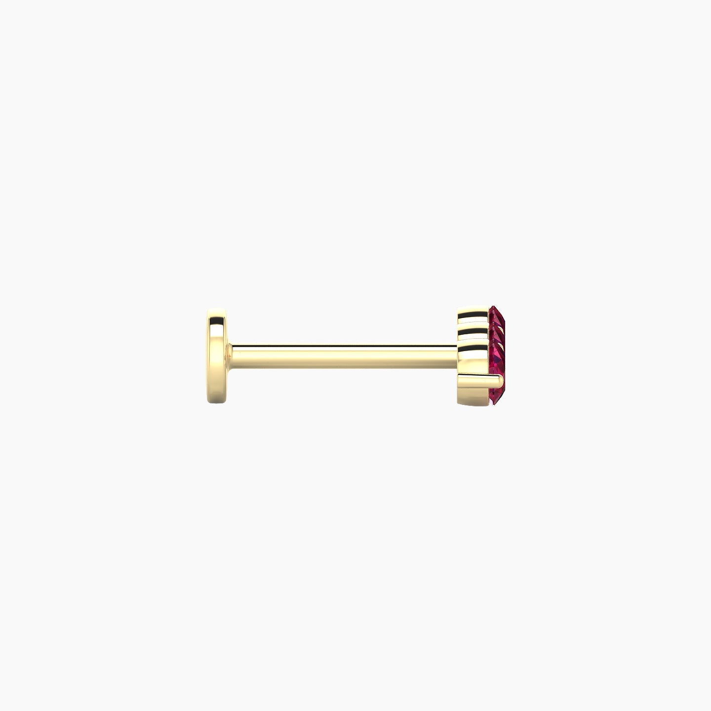 Ma'at | 18k Yellow Gold 8 mm 8.5 mm Trilogy Ruby Piercing