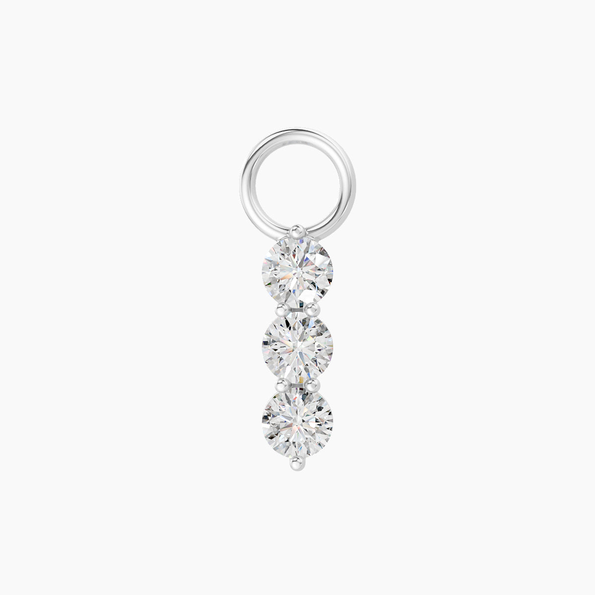 Ma'at | 18k White Gold 8.5 mm Trilogy Diamond Charm