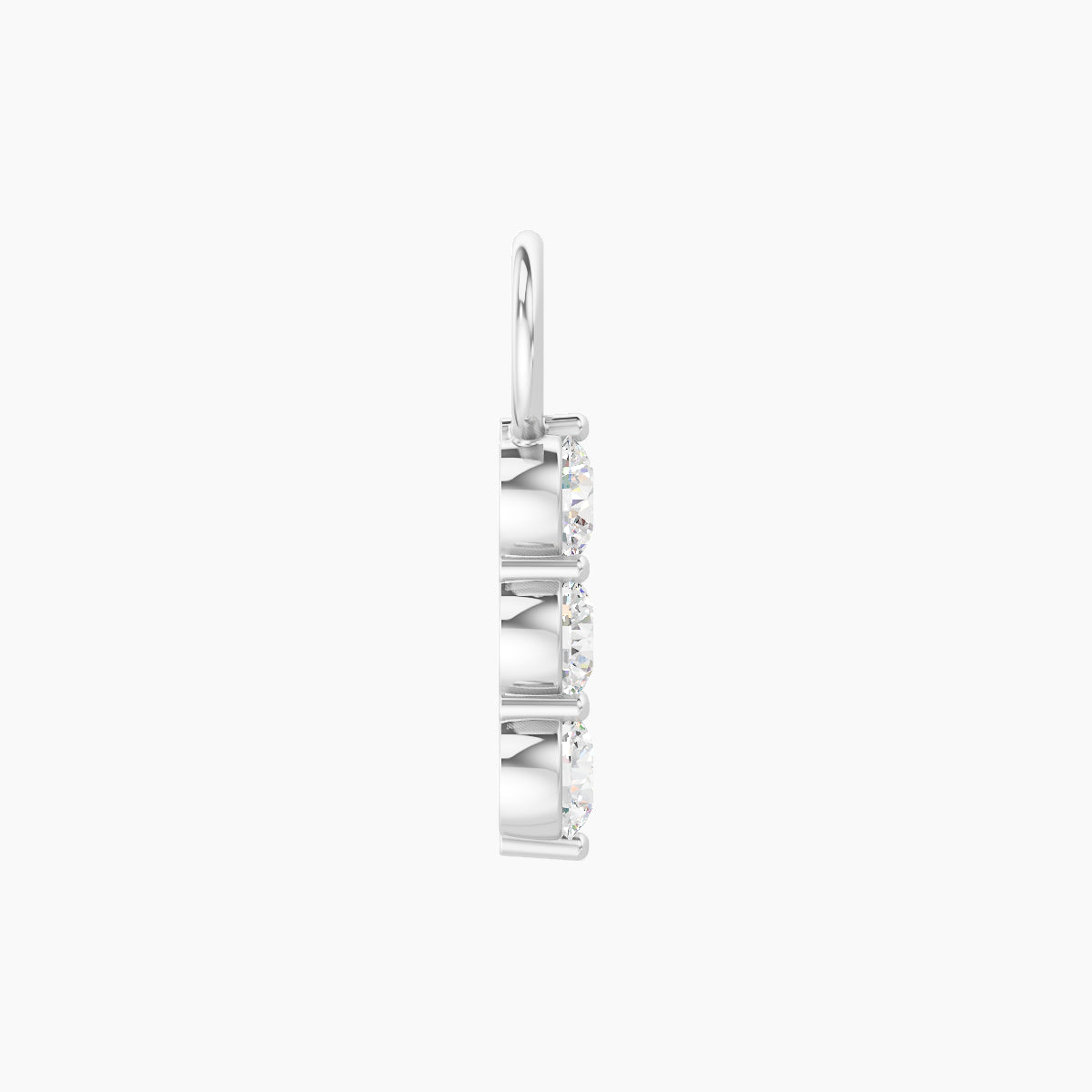 Ma'at | 18k White Gold 8.5 mm Trilogy Diamond Charm