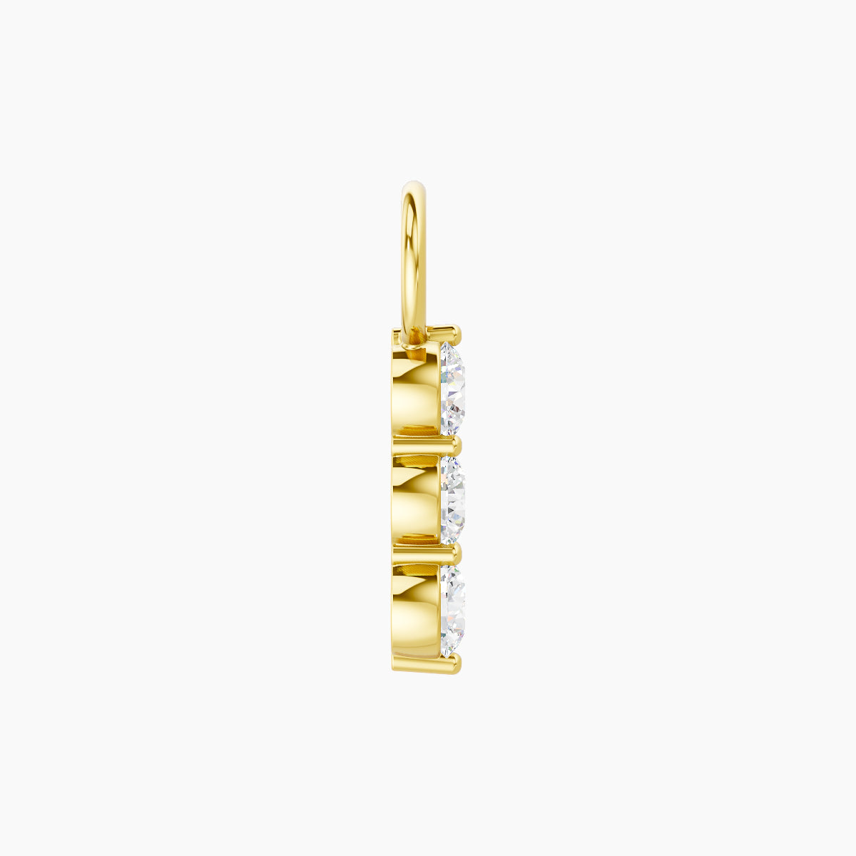 Ma'at | 18k Yellow Gold 8.5 mm Trilogy Diamond Charm