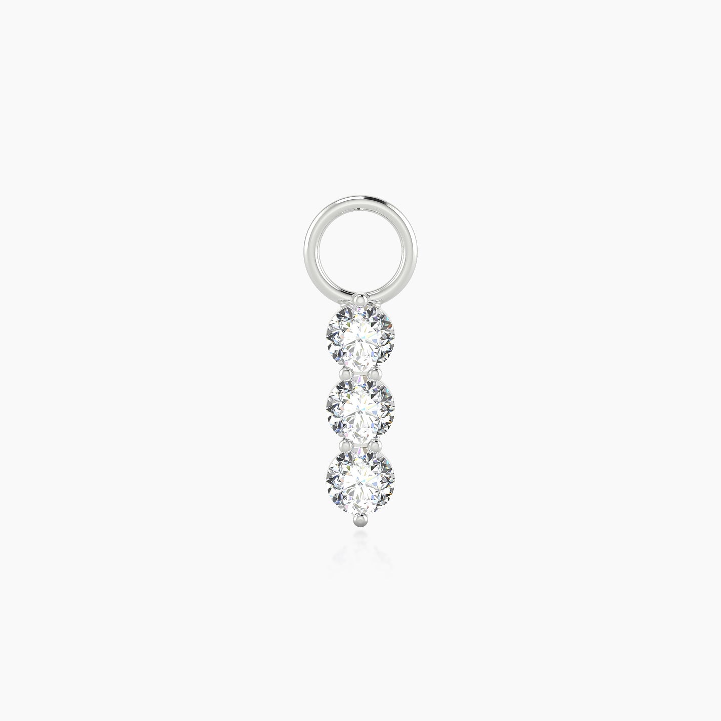 Ma'at | 18k White Gold 8.5 mm Trilogy Diamond Charm