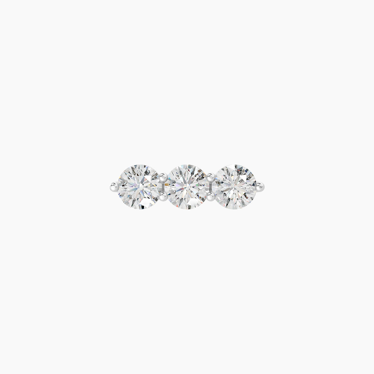 Ma'at | 18k White Gold 8.5 mm Trilogy Diamond Earring