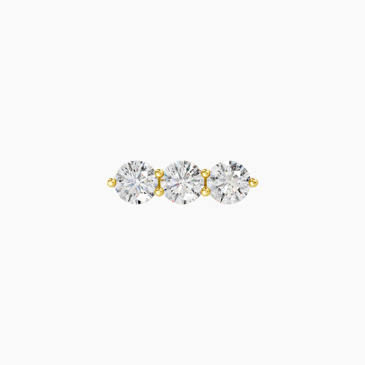 Ma'at | 18k Yellow Gold 8.5 mm Trilogy Diamond Earring