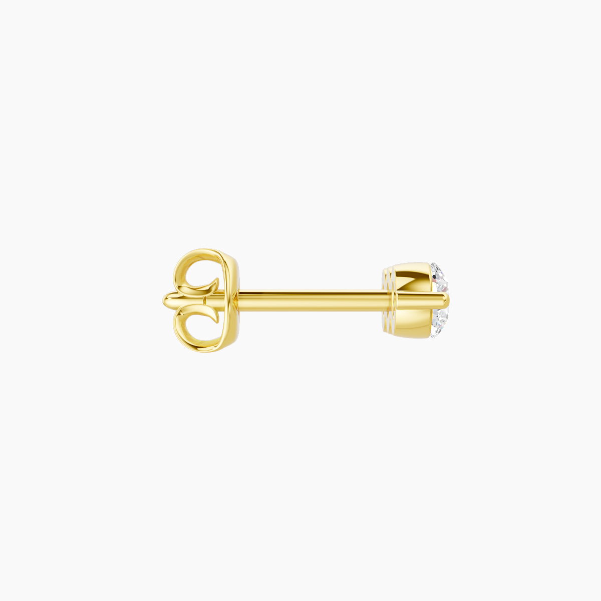 Ma'at | 18k Yellow Gold 8.5 mm Trilogy Diamond Earring