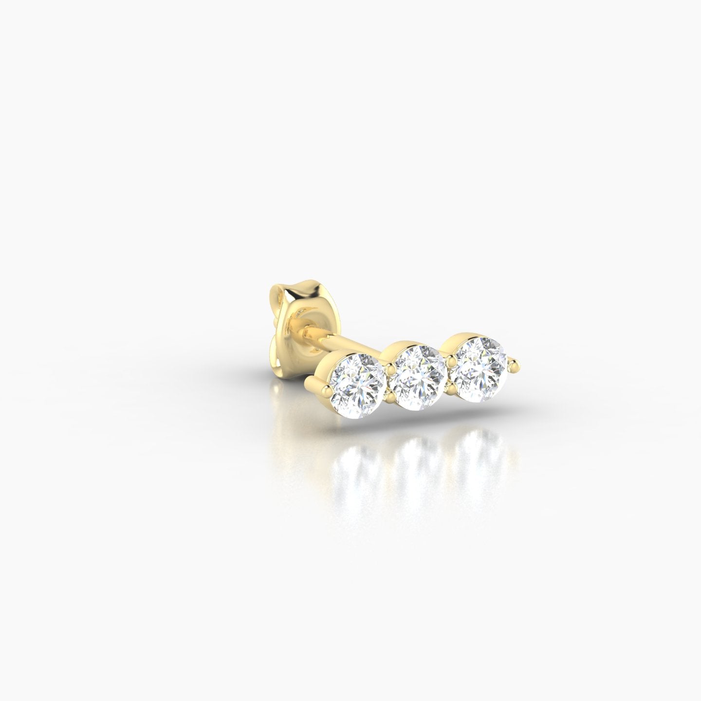 Ma'at | 18k Yellow Gold 8.5 mm Trilogy Diamond Earring