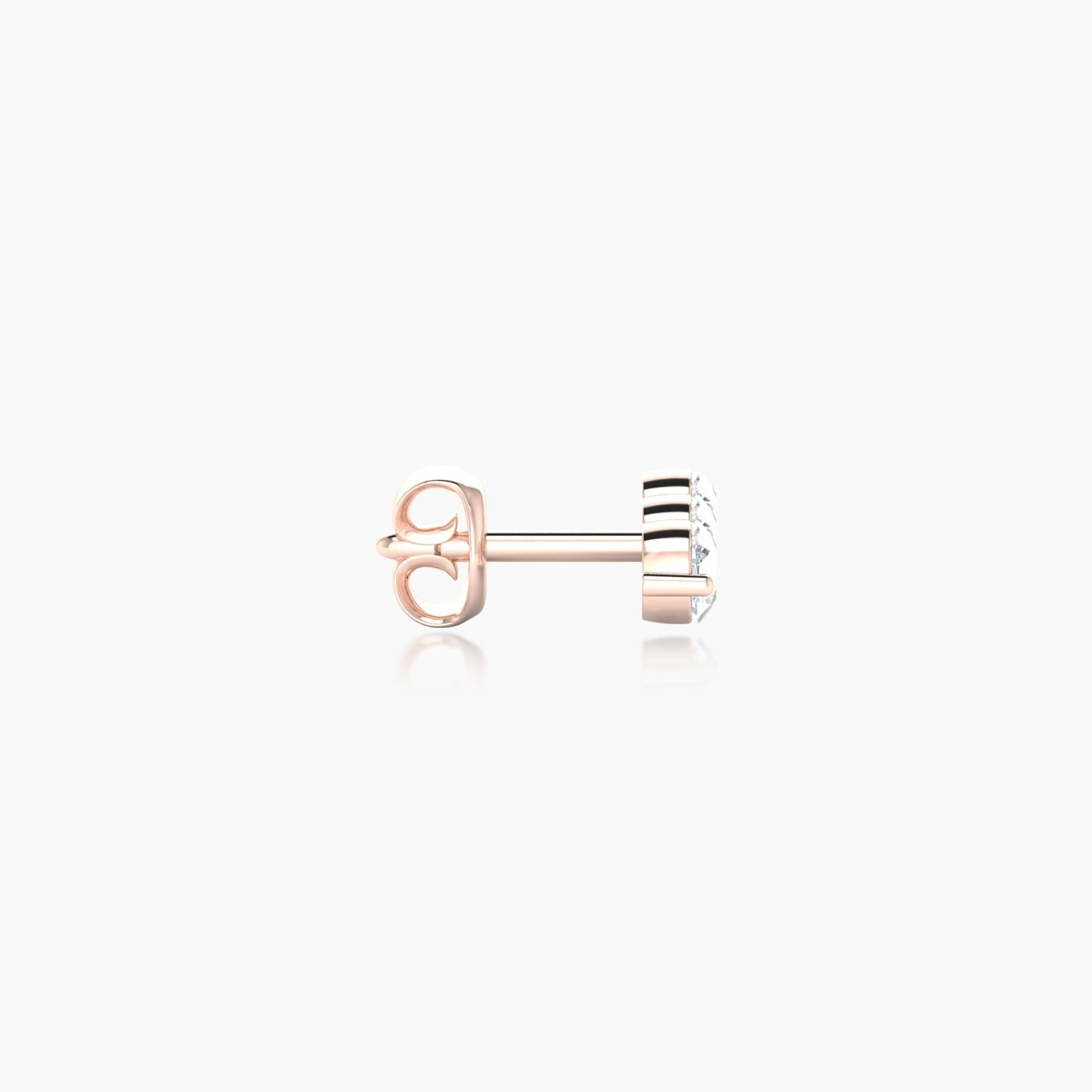 Ma'at | 18k Rose Gold 8.5 mm Trilogy Diamond Earring