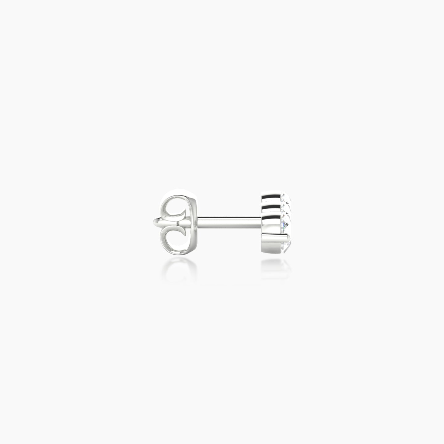 Ma'at | 18k White Gold 8.5 mm Trilogy Diamond Earring