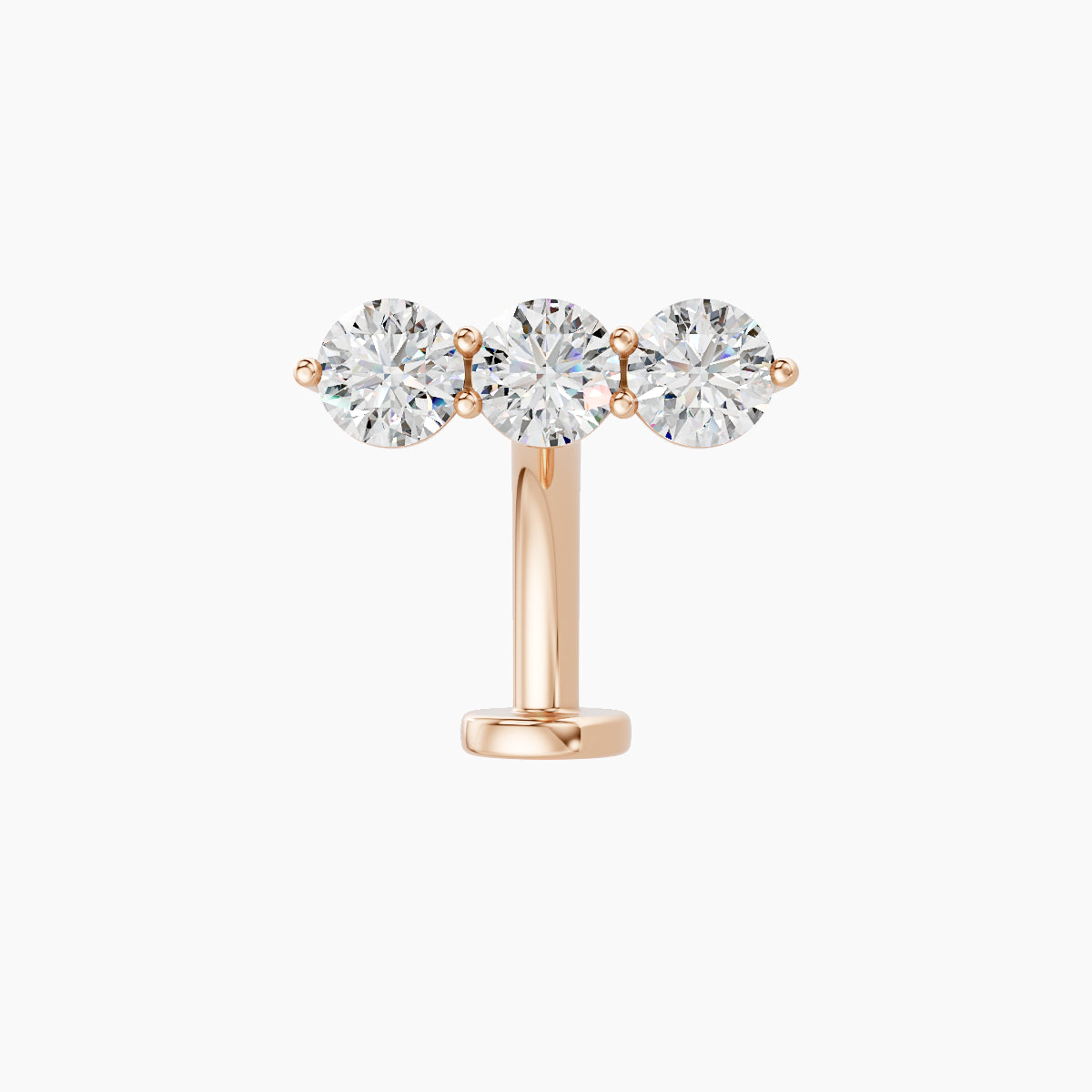 Ma'at | 18k Rose Gold 10 mm 10 mm Trilogy Diamond Floating Navel Piercing