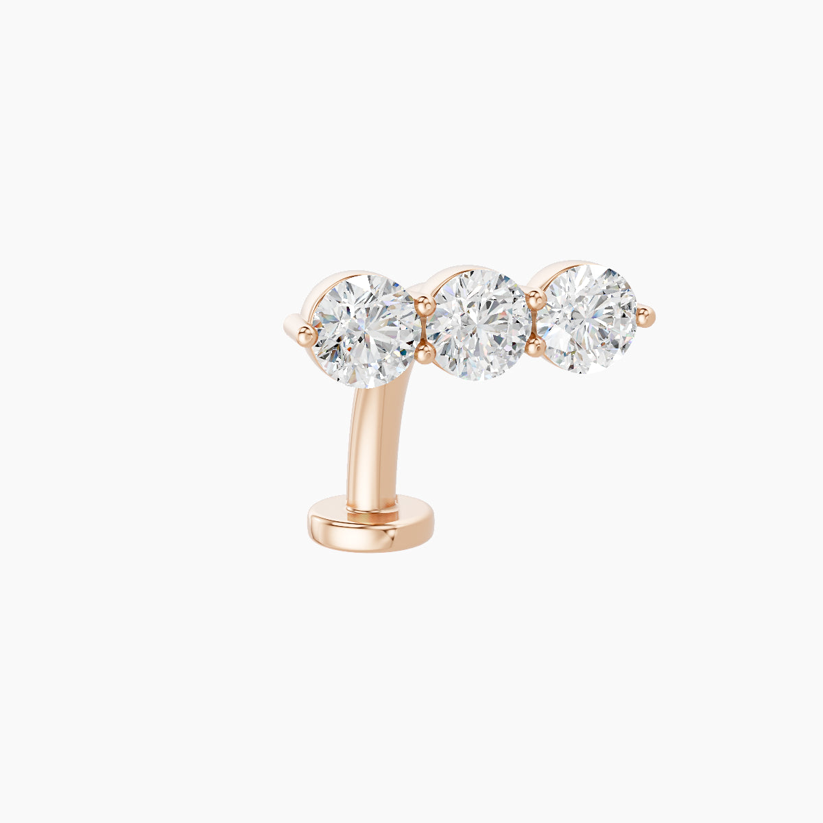 Ma'at | 18k Rose Gold 10 mm 10 mm Trilogy Diamond Floating Navel Piercing